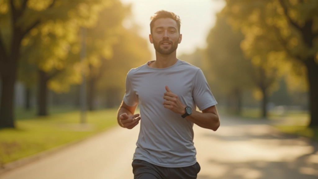 Person beim Joggen oder Laufen in der frischen Morgenluft mit Energie und Vitalität