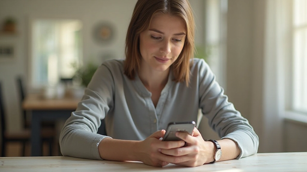 Handy liegt auf dem Tisch während Person sich anderen Aktivitäten widmet, digitale Detox am Morgen